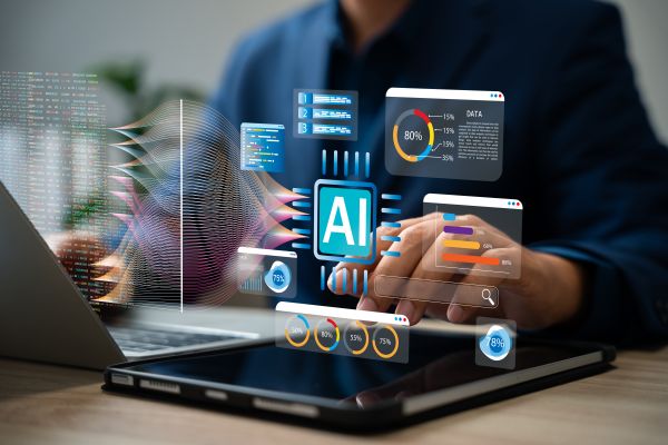 Big data and AI technology, Business intelligence and AI data science, Automating data processing, Machine learning and business intelligence, AI driven data processing, KPI performance monitoring.