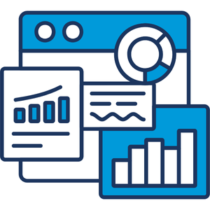 franchise-monetization-dashboard-icon icon showing an LMS dashboard for data optimization for learning monetization