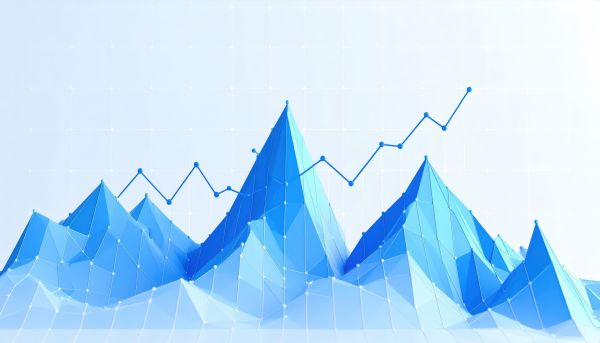 mountains-business-performance Abstract Polygonal Mountains With Growth Chart