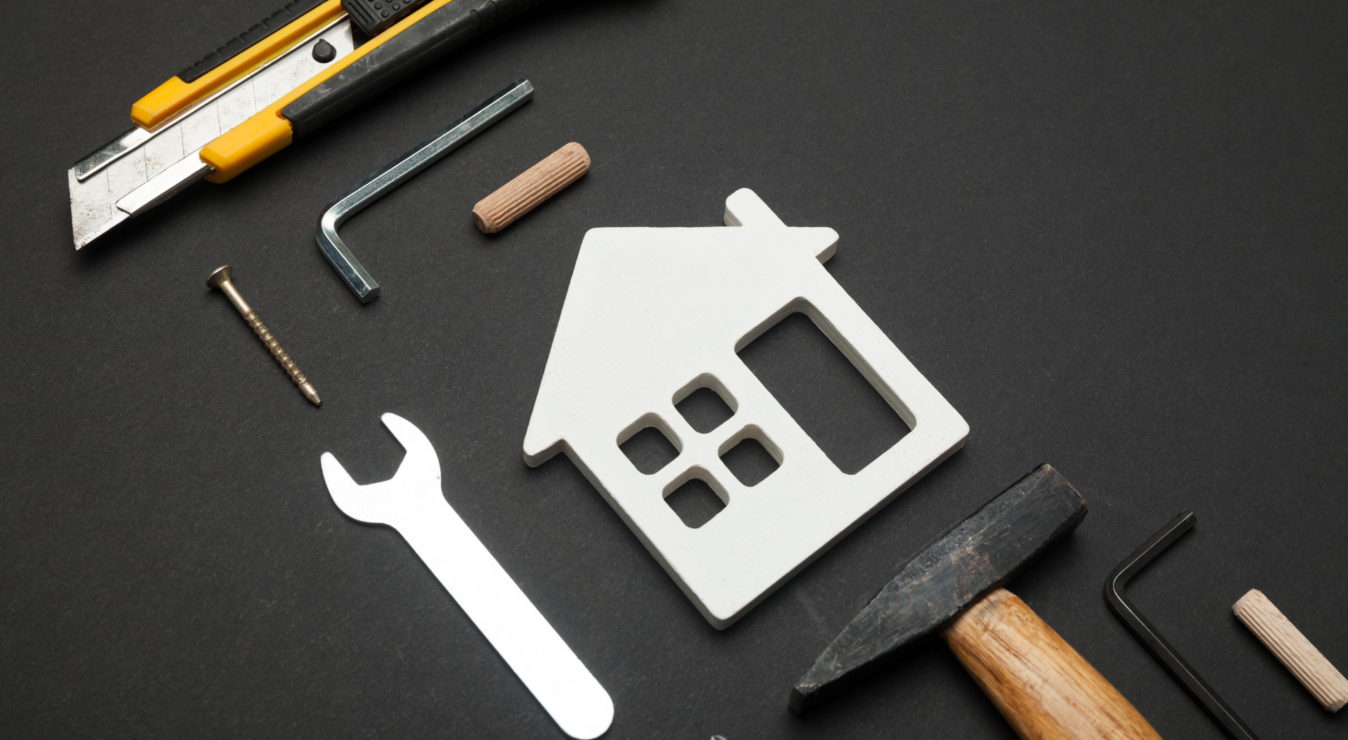 tools for building against a black background with a modern presentation